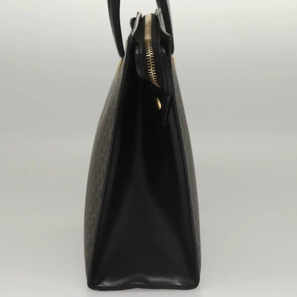 CELINE Macadam Canvas Hand Bag PVC Leather Brown Gold Auth - Picture 5 of 15